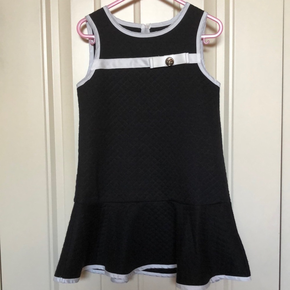 Little girls black and white dress